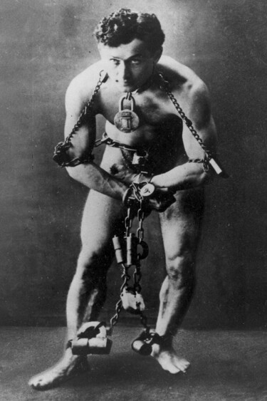 Harry Houdini Magic Magician Escape Artist Standing Shackels Картина под названием "Harry Houdini Magic…" - Tony Rubino, Подлинное произведение искусства, Акрил Установлен на Подрамник