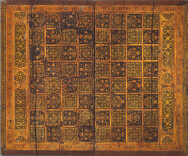 Gold Checkerboard Abstract Pintura titulada "Gold Checkerboard A…" por Tony Rubino, Obra de arte original, Acrílico Montado en Bastidor de camilla de m…