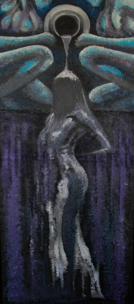 Ζωγραφική με τίτλο "Birth of Lilith" από Rubirosa, Αυθεντικά έργα τέχνης, Λάδι