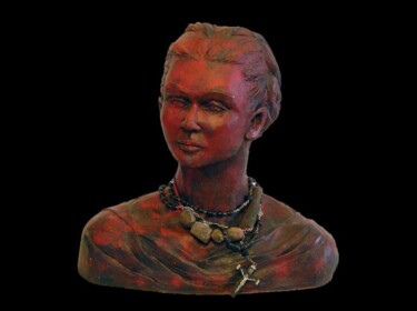 Sculpture intitulée "Rouge Mexique" par Ruby, Œuvre d'art originale, Terre cuite