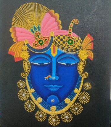 Pittura intitolato "Shreenathji" da Ruchi Gupta, Opera d'arte originale, Acrilico Montato su Telaio per barella in legno