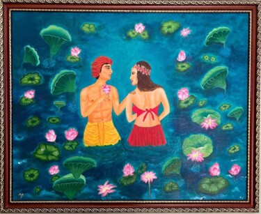Pintura titulada "Love in water" por Ruchi Gupta, Obra de arte original, Acrílico