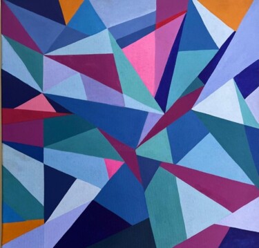 Картина под названием "Geometrical" - Ruchi Gupta, Подлинное произведение искусства, Акрил