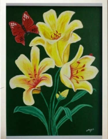 Malerei mit dem Titel "Flowers" von Ruchi Gupta, Original-Kunstwerk, Acryl