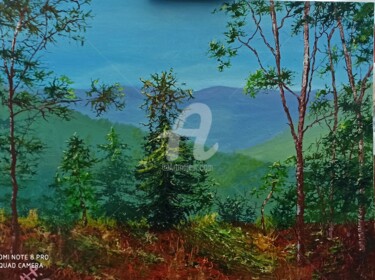 Картина под названием "Летние горы" - Natalia Rudenko, Подлинное произведение искусства, Масло