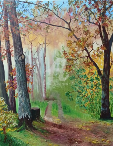 Картина под названием "Ранняя осень" - Natalia Rudenko, Подлинное произведение искусства, Масло