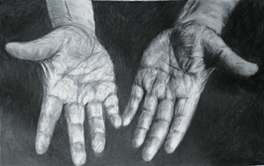 Dessin intitulée "De.Mains d'artiste.…" par Marion Rudermann, Œuvre d'art originale, Crayon