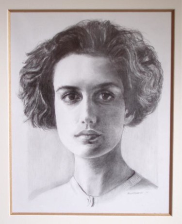 Painting titled "Portrait femme" by Marion Rudermann, Original Artwork