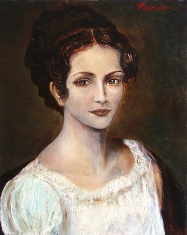 Peinture intitulée "Madame X" par Marion Rudermann, Œuvre d'art originale, Huile