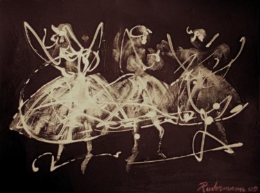 Painting titled "Danseuses en folie" by Marion Rudermann, Original Artwork, Acrylic