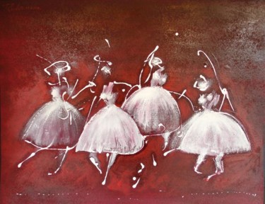 Painting titled "La folle danse des…" by Marion Rudermann, Original Artwork, Acrylic