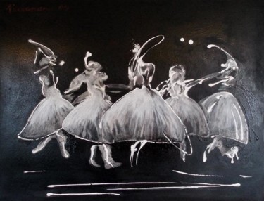 Pittura intitolato "Le ballet de danse…" da Marion Rudermann, Opera d'arte originale, Olio