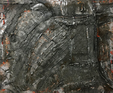 Peinture intitulée "Metall Originalbild" par Rudi Eckerle, Œuvre d'art originale, Pigments