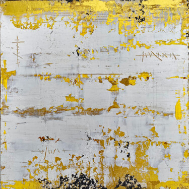 Malerei mit dem Titel "Gold Weiß / Origina…" von Rudi Eckerle, Original-Kunstwerk, Pigmente