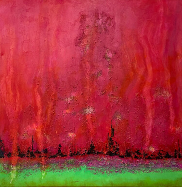 Malerei mit dem Titel "Rot Grün Colorful -…" von Rudi Eckerle, Original-Kunstwerk, Pigmente