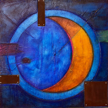 Peinture intitulée "Blau / Lands Cape O…" par Rudi Eckerle, Œuvre d'art originale, Pigments