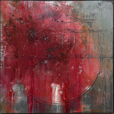 Painting titled "Red Field EC-09" by Rudi Eckerle, Original Artwork, Acrylic