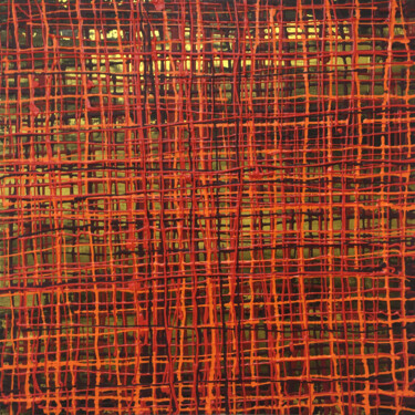 绘画 标题为“Rot / Red Stripe 2” 由Rudi Eckerle, 原创艺术品, 丙烯