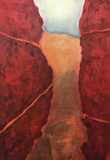 Painting titled "Rot Gelb" by Rudi Eckerle, Original Artwork, Acrylic