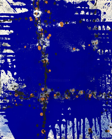 Pintura intitulada "Blue Field - Blau O…" por Rudi Eckerle, Obras de arte originais, Acrílico
