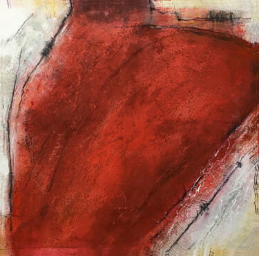 Pittura intitolato "Rot / RED STRUKTUR…" da Rudi Eckerle, Opera d'arte originale, Acrilico