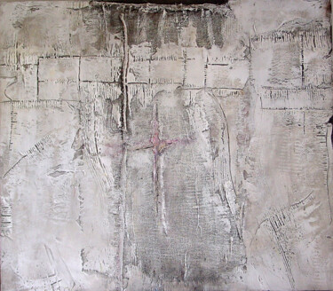 Картина под названием "Weiß Struktur / Ori…" - Rudi Eckerle, Подлинное произведение искусства, Пигменты