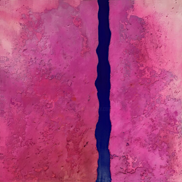 Peinture intitulée "Strukturbild Pink /…" par Rudi Eckerle, Œuvre d'art originale, Acrylique