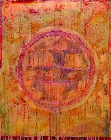 Pittura intitolato "Strukturen Orange G…" da Rudi Eckerle, Opera d'arte originale, Acrilico