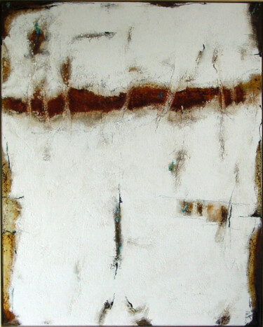 Painting titled "Weiß / Struktur / O…" by Rudi Eckerle, Original Artwork, Pigments