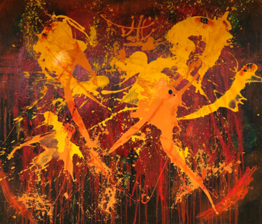 Painting titled "Explosion / Energie…" by Rudi Eckerle, Original Artwork, Acrylic