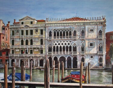 Malerei mit dem Titel "Venezia 14 "Ca`d`Or…" von Rüdiger Eggers, Original-Kunstwerk, Aquarell