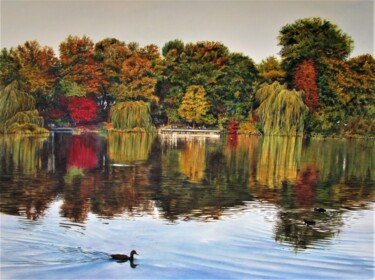 Malerei mit dem Titel "Schrevenpark 96, Ki…" von Rüdiger Eggers, Original-Kunstwerk, Aquarell