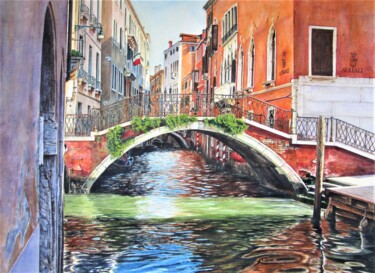 Malerei mit dem Titel "Venezia 7, am Hotel…" von Rüdiger Eggers, Original-Kunstwerk, Aquarell