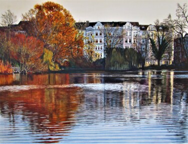 Malerei mit dem Titel "Schrevenpark 98, Ki…" von Rüdiger Eggers, Original-Kunstwerk, Aquarell