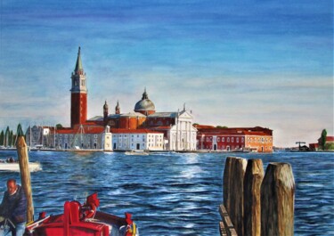 Malerei mit dem Titel "Venezia 12 "San Gio…" von Rüdiger Eggers, Original-Kunstwerk, Aquarell