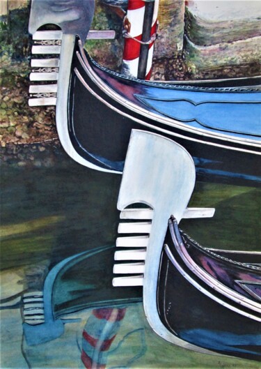 Malerei mit dem Titel "Venedig 2 "Ferro di…" von Rüdiger Eggers, Original-Kunstwerk, Aquarell
