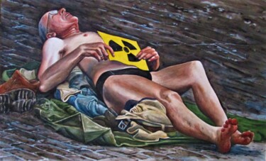 Malerei mit dem Titel "Atomenergie "No" De…" von Rüdiger Eggers, Original-Kunstwerk, Aquarell