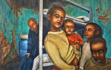Malerei mit dem Titel "Povertry in Eritrea…" von Rüdiger Eggers, Original-Kunstwerk, Aquarell