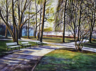 Malerei mit dem Titel "Schrevenpark 37, Ki…" von Rüdiger Eggers, Original-Kunstwerk, Aquarell