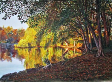 Malerei mit dem Titel "Schrevenpark 100, K…" von Rüdiger Eggers, Original-Kunstwerk, Aquarell