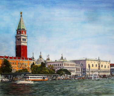 Pintura intitulada "Venezia 26" por Rüdiger Eggers, Obras de arte originais, Aquarela