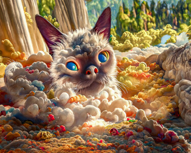 "cats in clouds No. 5" başlıklı Dijital Sanat Rüdiger Geisler tarafından, Orijinal sanat, Dijital Resim