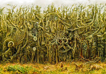 Digital Arts titled "Sacred Corn Field" by Rüdiger Geisler, Original Artwork, Digital Painting