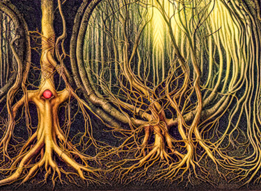 Digital Arts titled "Roots and Branches" by Rüdiger Geisler, Original Artwork, Digital Painting