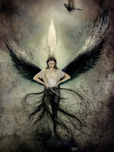 Arte digitale intitolato "angel from the neig…" da Rüdiger Geisler, Opera d'arte originale, Fotomontaggio