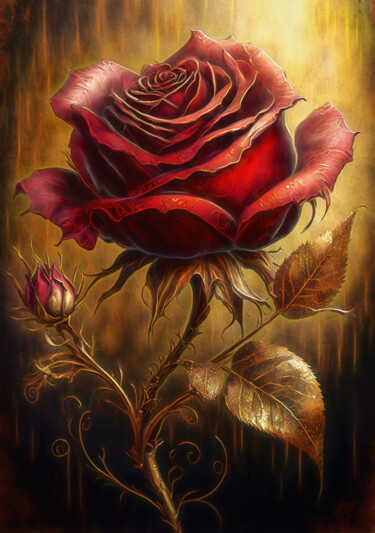 Digital Arts titled "A rose is a rose is…" by Rüdiger Geisler, Original Artwork, Digital Painting
