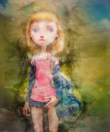 Arts numériques intitulée "A Girl on her Way" par Rüdiger Geisler, Œuvre d'art originale, Peinture numérique