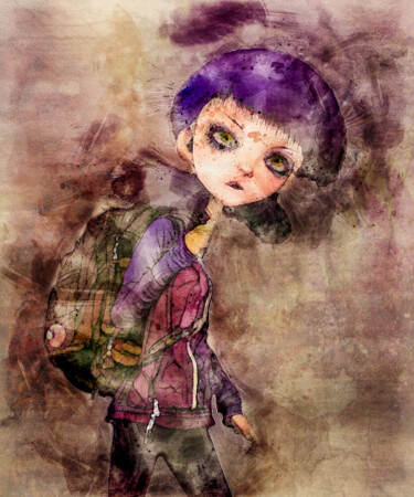 Arts numériques intitulée "Runaway Girl" par Rüdiger Geisler, Œuvre d'art originale, Peinture numérique