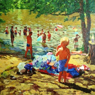 Painting titled "Лето" by Mikhail Rudnik, Original Artwork, Oil