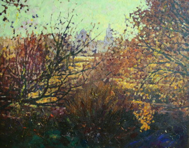 Картина под названием "Осень в Боголюбово" - Mikhail Rudnik, Подлинное произведение искусства, Масло